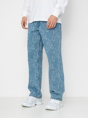 Vans Check 5 Blaze Loose Fit Flame Print Jeans Size 32x31 BR6274