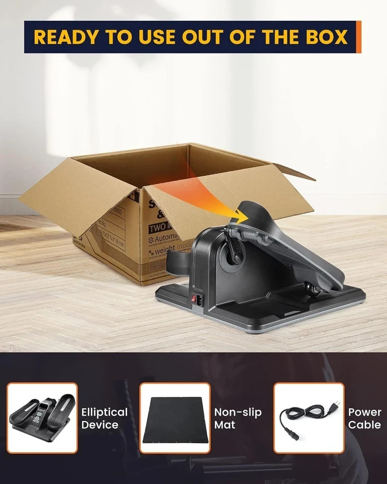 Under Desk Elliptical [Fully Assembled] [Portable & Compact] Seated E