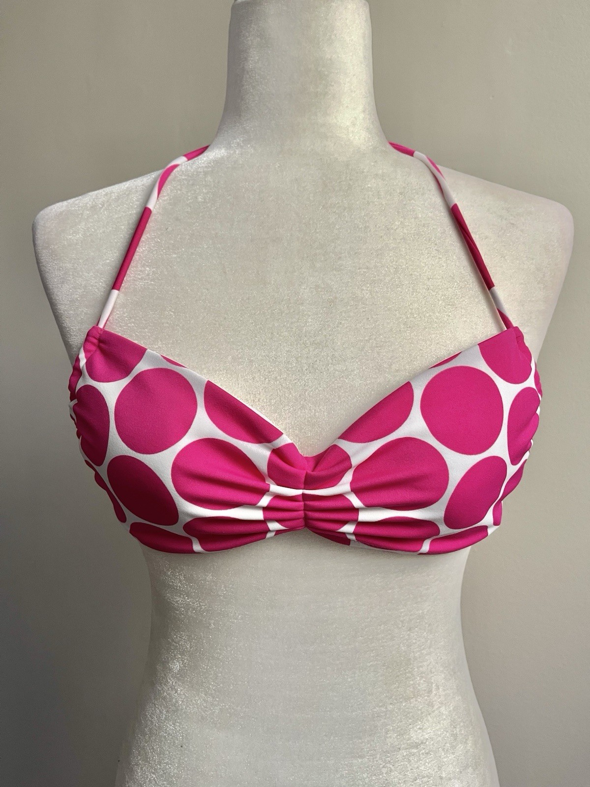 Victoria’s Secret Hot Pink Jumbo Polka Dot Bikini Top - small