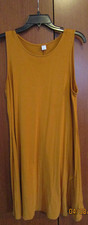 Old Navy Mustard Sleeveless Dress Large Rayon Spandex Bust 40 Length 38 in