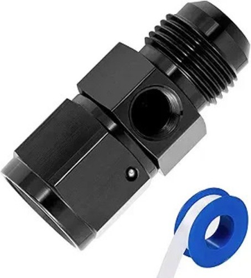 #ad Male Flare to 10 Female Swivel with 1 8 NPT Gauge Port Fuel Pressure Take Off F $15.74