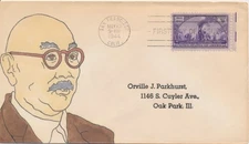 #922 Transcontinental Railroad Hand Painted Tom 1/1 Add oncachet First Day cover