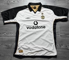 Umbro Manchester United 2001/02 Reversible Third Jersey T-Shirt Gold/White SZ XL