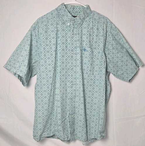 Ariat Button Down Floral Geometric Classic Fit Kurzarm Hemd Herren XL