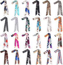 24 Pcs Women Handbag Head Scarf Band Narrow Hair Purse Neck Scarf Ribbon
