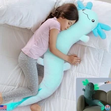 MaoGoLan Large Axolotl Plush Body Pillow,Big Salamander Plush Pillow Toy,XL