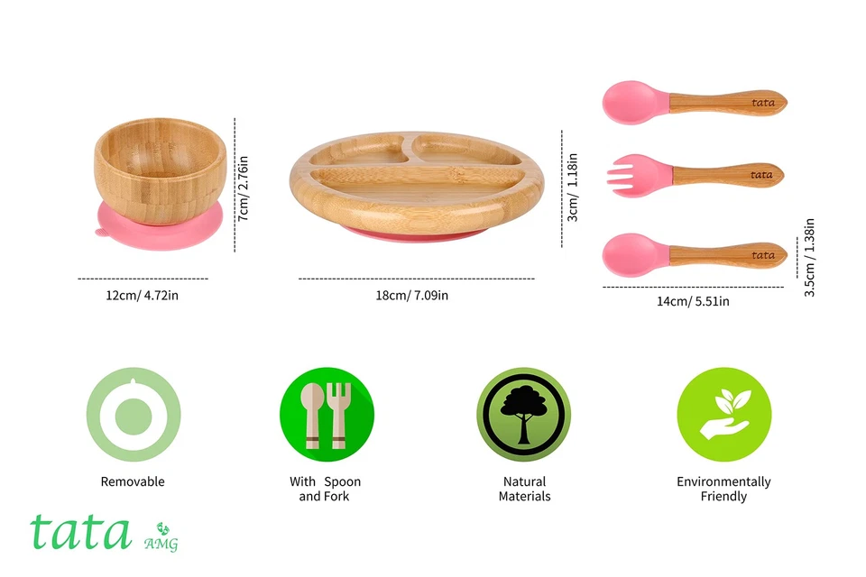 Juego de platos y cuencos con tenedor y 2 cucharas | Alimentación para niños pequeños Foto 2 de 4