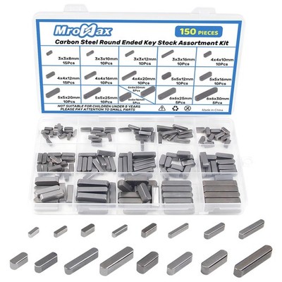 150Pcs Carbon Steel Shaft Keys Assortment 16 Sizes 8mm30mm For Engines