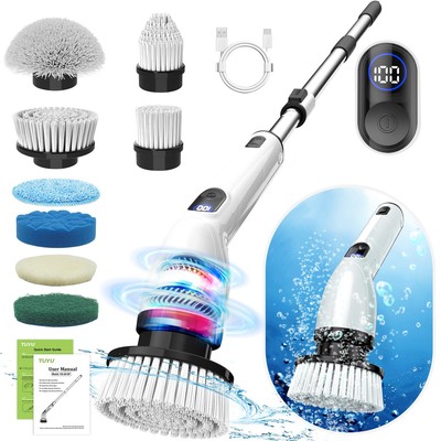 TUYU Electric Spin Scrubber, Full-Body IPX7 Waterproof Bathroom Scrubbe with ...