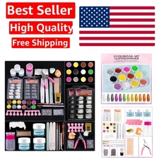 DIY Acrylic Nail Set with 12 Glitter Powders - Perfect for Creative Manicures