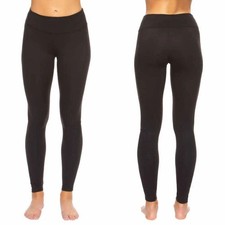 FELINA Wide Waistband Black Leggings 2 PAIR PACK Sz S Yoga Workout Everyday NWT