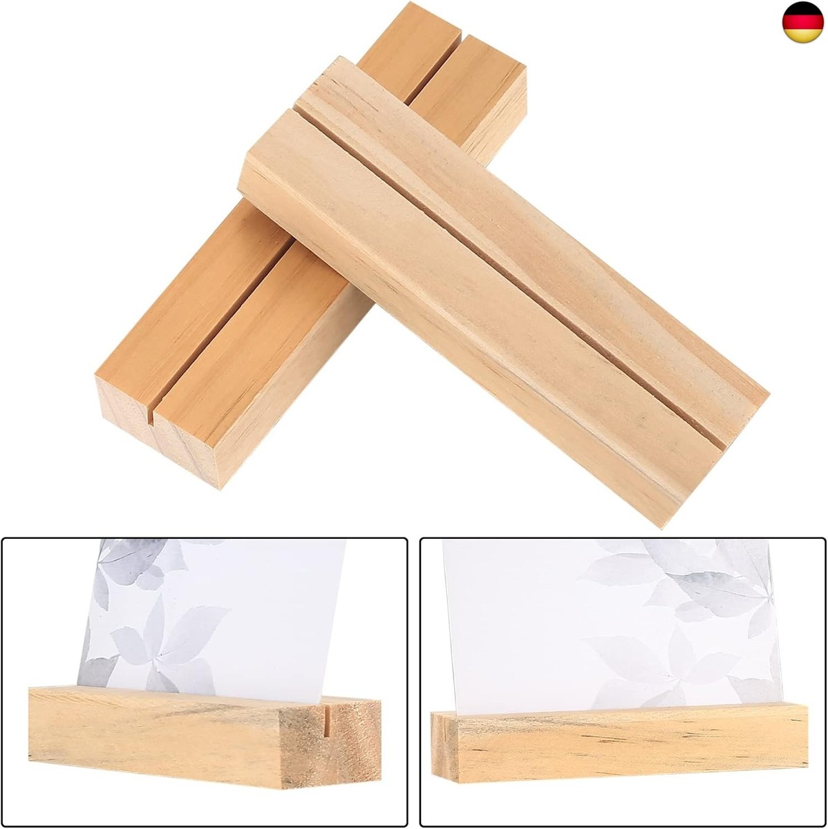 20 Stück Fotohalter Aus Holz – Tischkartenhalter Mit Doppelseitigem Klebstoff, Für Hochzeiten, Partys, Menükarten