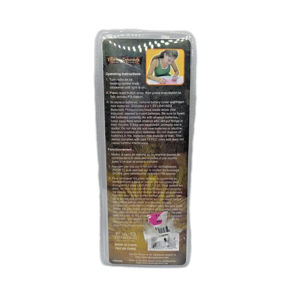 Nuevo Piratas del Caribe D.M.C. Pluma de escritor de radio y radio FM en uno | 2006 casi nuevo Foto 2 de 2