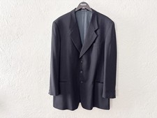 Vintage 90s Armani Le Collezioni Roomy Dk Navy Lightweight Wool Blazer Sz 46L