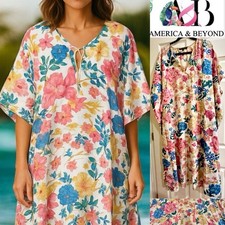America  Beyond super bohemian oversized lounge Floral Maxi Kaflan Coverup L