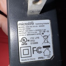 Microlife AC Adapter Model DSA-6E-05 US P/N: AD-1024A  6V 0.6A