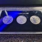 USA Peace Silver Dollars.  Set Of 3.  1926, 1927, 1934.