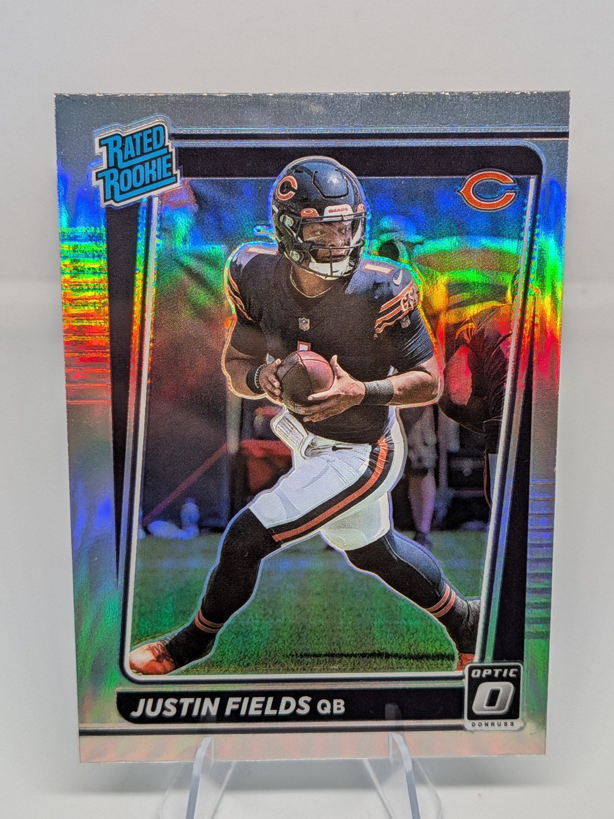 2021 Panini Donruss Optic - Rated Rookie Justin Fields #204 Holo Prizm (RC)