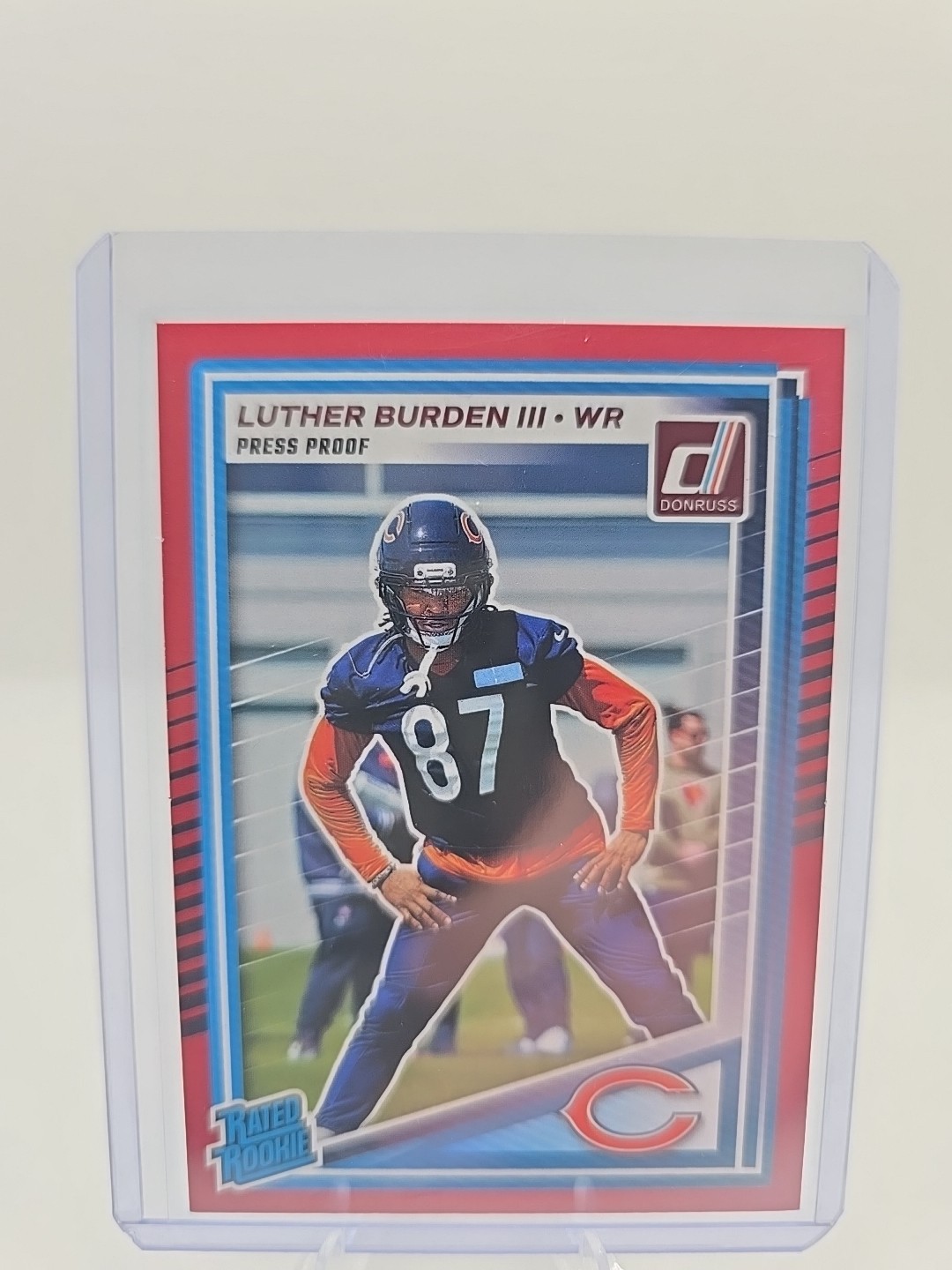 2025 Donruss Luther Burden III Red Press Proof Rated Rookie Bears RC