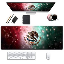 Desk Pad Mat Gaming Mouse Pads with Coasters, Stitched Edges Design Mouse Pad...