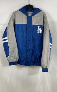 Giacca imbottita con cappuccio vintage MLB Los Angeles Dodgers LA blu grigio taglia XL