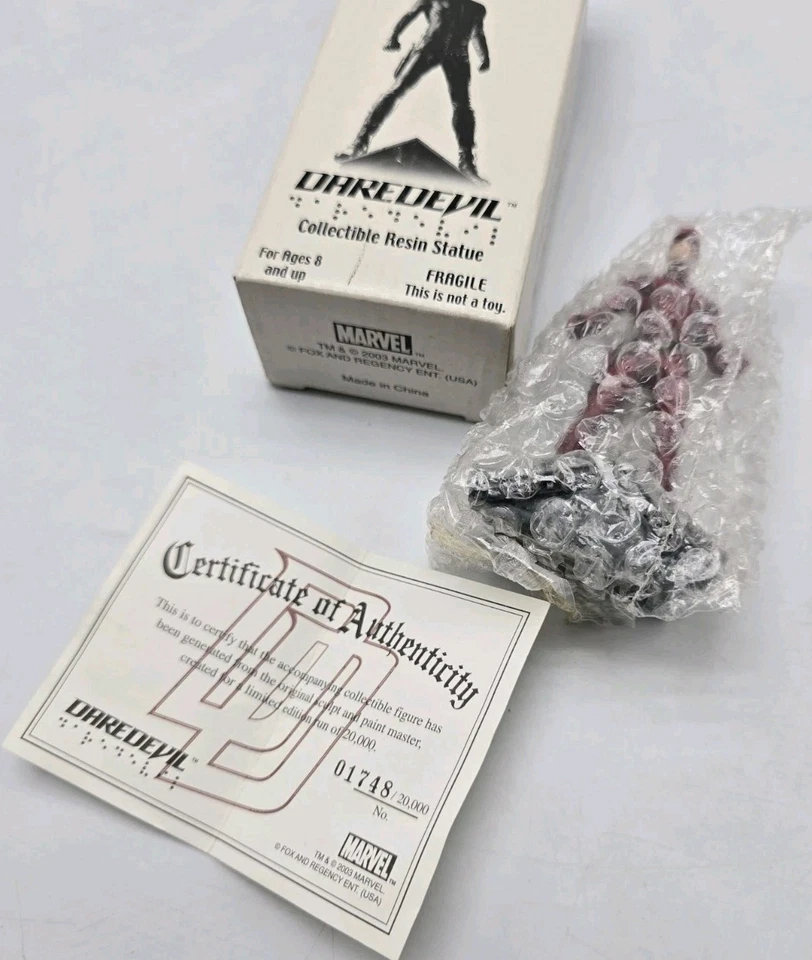 2003 Marvel DAREDEVIL Movie Collectible 4" Resin Statue & COA Ben Affleck New - Image 2 of 4