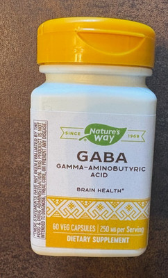 Nature's Way GABA Gamma-Aminobutyric Acid 250mg Brain Health 60 Capsules 11/26