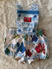 Vintage Oshkosh B gosh Baby Fish Print Overall Romper Size 3-6 Months