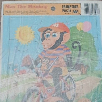 Whitman Max The Monkey Vintage Tray Puzzle Cardboard Less Than 15 Pieces
