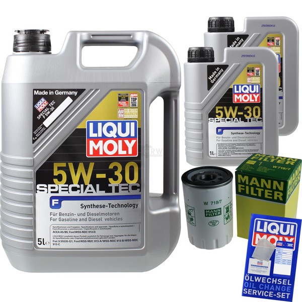 Mann Inspektionspaket 7L Liqui Moly Special Tec F 5W-30 FüR Jaguar XK8 S-Type-image