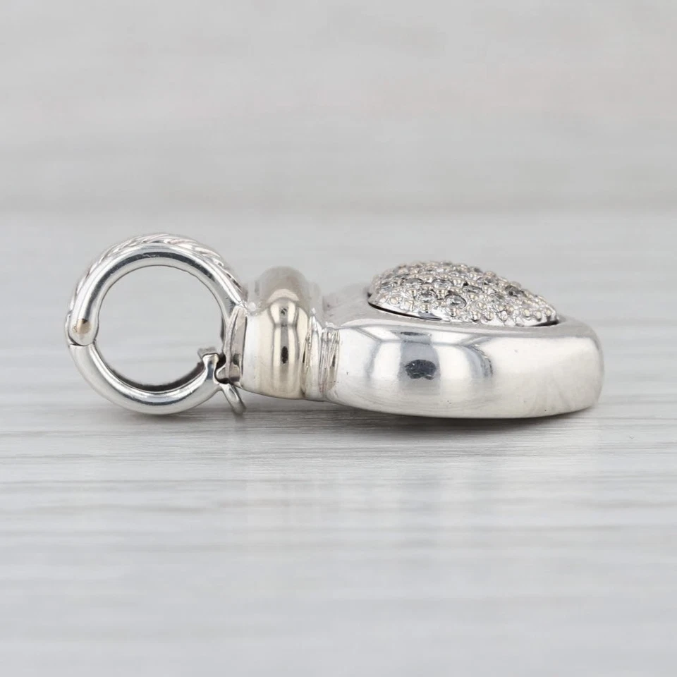 Кулон в виде сердца с кластером бриллиантов Yurman 0,23 карата чистое серебро 18 карат золото усилитель - Изображение 3 из 4