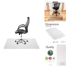 DESKU Chair Mat for Hard Floors Clear 46" x 72" Vinyl Made in USA
