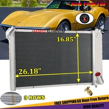 FOR 1969 1970 1971 1972 Chevy Corvette Small Block V8 3-ROW ALUMINUM RADIATOR