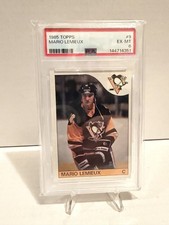 1985/86 Topps Hockey MARIO LEMIEUX rookie RC #9 PSA 6 - Pittsburgh Penguins