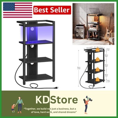 Versatile Corner TV Stand with Multi-Color LED & Integrated Power Hub