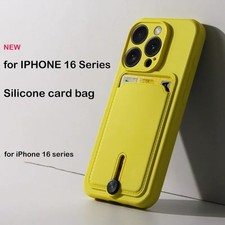 iPhone 16 15 14 13 12 11 Pro Max Card Holder Case Slim Silicone TPU Cover UK