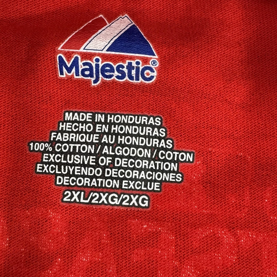 Camisa Philadelphia Phillies Para Hombres 2XL Roja MLB Béisbol Postemporada 2011 Lista Foto 4 de 4