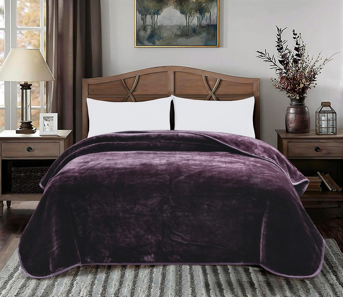 Chezmoi Collection Heavy Thick One Ply Faux Korean Mink Blanket