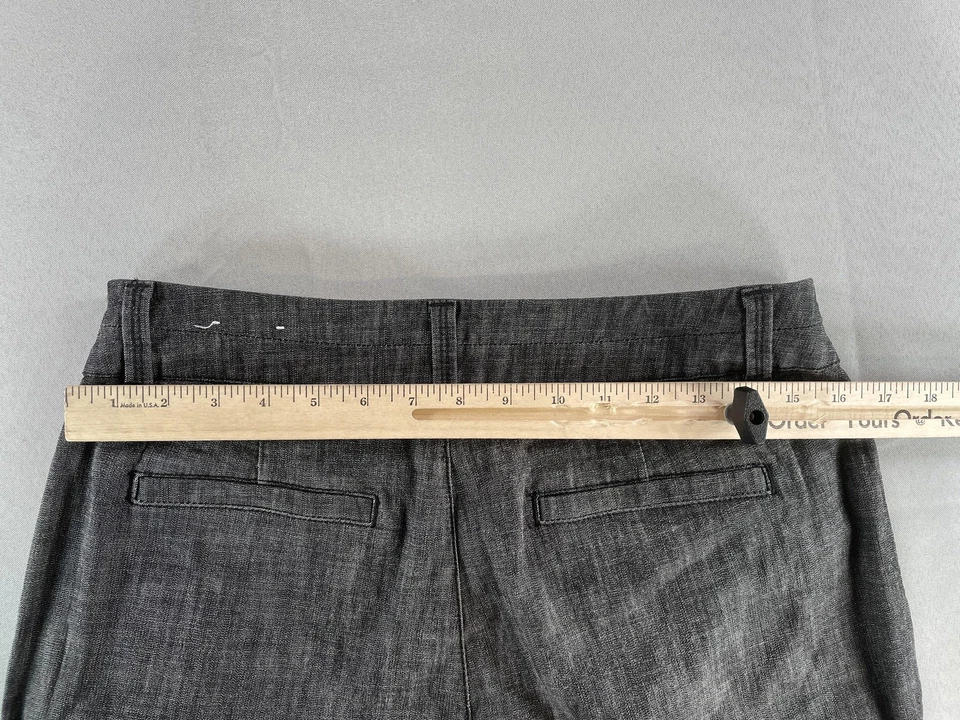 Pantalones Coldwater Creek para mujer Petite 10 gris calce pierna ancha mezcla de lino Foto 4 de 4