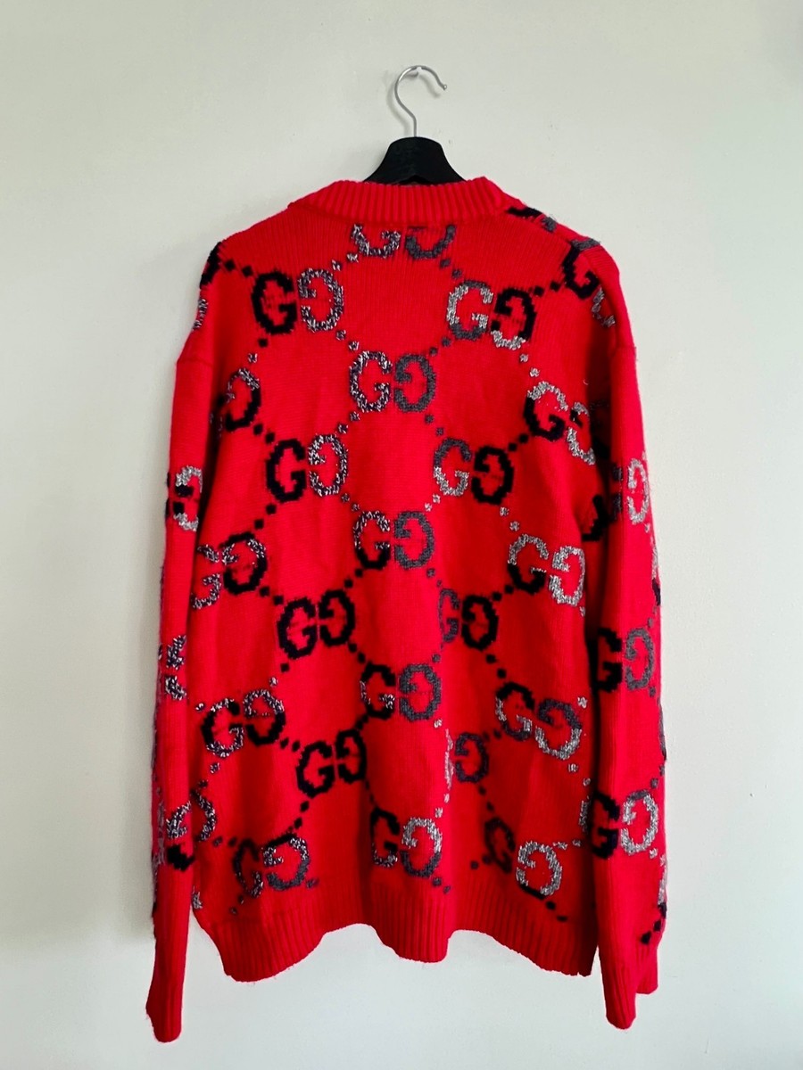AUTHENTIC GUCCI GG WOOL CARDIGAN SWEATER SIZE L | eBay