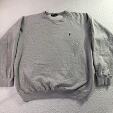Vintage Polo Ralph Lauren Crewneck Sweatshirt Gray Mens XL Pony DISTRESSED