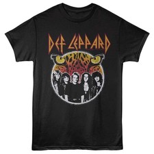 Def Leppard Circle Band Photo Leopard Eyes Men's T Shirt Rock Band Merch