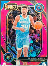 Brandon Miller 2024-25 Panini Select 51/99 Pink Ice Prizm Courtside Hornets #216
