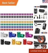140 Pcs Tire Valve Stem Caps Car Tire Caps Anodized Aluminum Universal Colore...