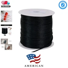 1.5mm x 50 Yards Black Nylon Cord Satin String for Bracelet Jewelry Making Ra...