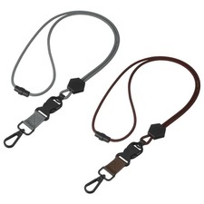 2Pcs Heavy Duty Breakaway Lanyard, Adjustable Neck Lanyard, Brown, Grey