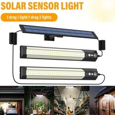 Solar Powered PIR Motion Sensor Wall Light LED Garden Security Double Flood Lamp