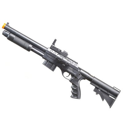 UKARMS Spring Shotgun w/ Pressure Switch Laser, Mock Red Dot Scope, Retractable