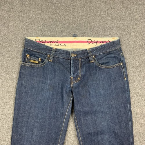 Dsquared2 Jeans Mens 34x34 Dark Blue Cotton Cashmere Made Italy Slim Stain - Picture 3 of 15