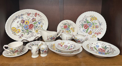 Vernon Kilns May Flower China Hand Painted Under Glaze CA USA Vintage *Choice*